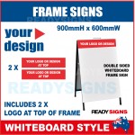 Frame Sign Whiteboard - 600mm x 900mm